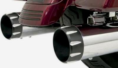 Bassani Road Rage Exhaust Tips Black Fluted BE40T