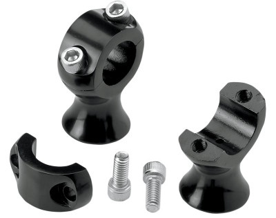 Biltwell (SMOOTH) RISERS FOR 1 BARS, THREADED 1/2-13 Black